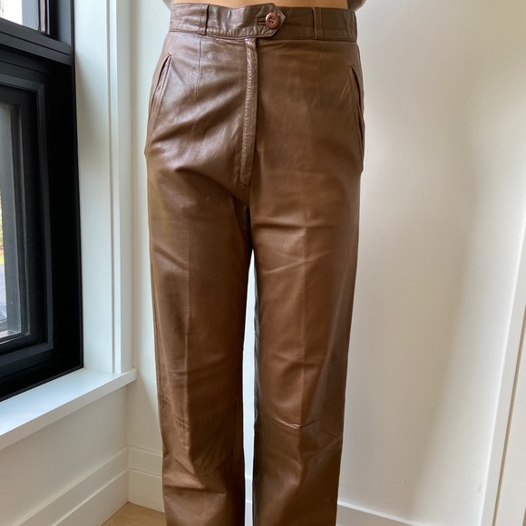 Authentic vintage brown leather pants